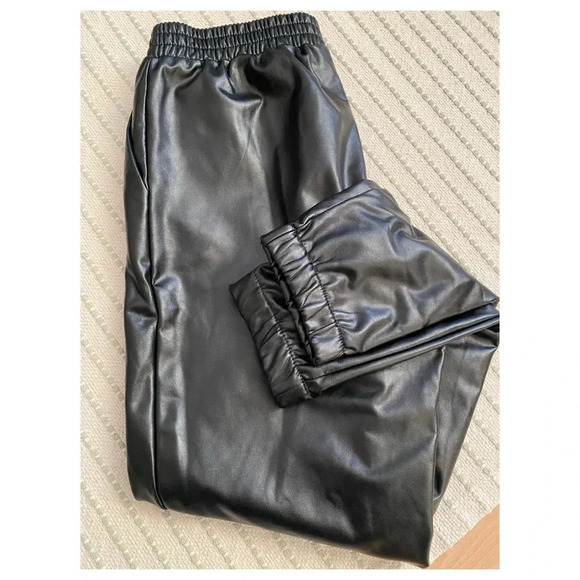 Source Unknown - Faux Leather Front Drawstring Jogger - Picture 3 of 7